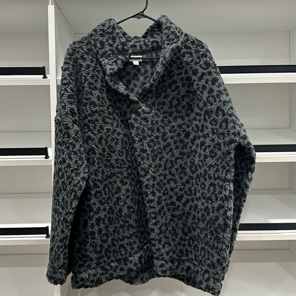 Target Jenni Intimates XXL Grey Black Leopard Pullover Sherpa